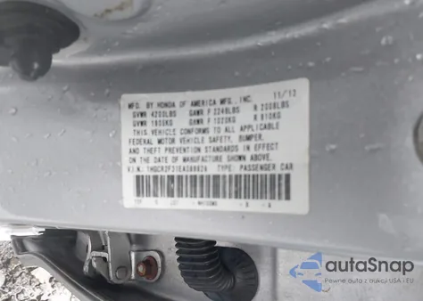 2014 Honda Accord Lx из США, поврежденный, VIN 1HGCR2F31EA089628